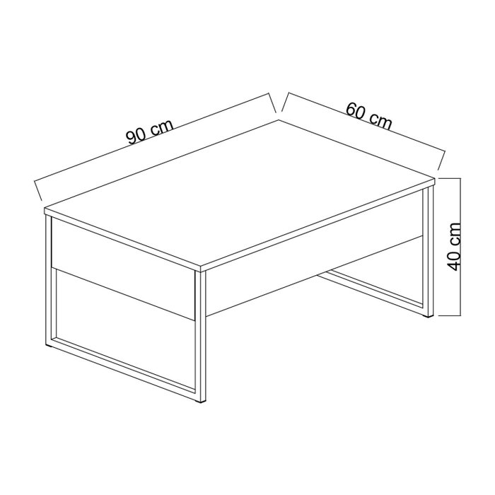 Hanah Home Luxe Mesa de Centro Blanco y Negro